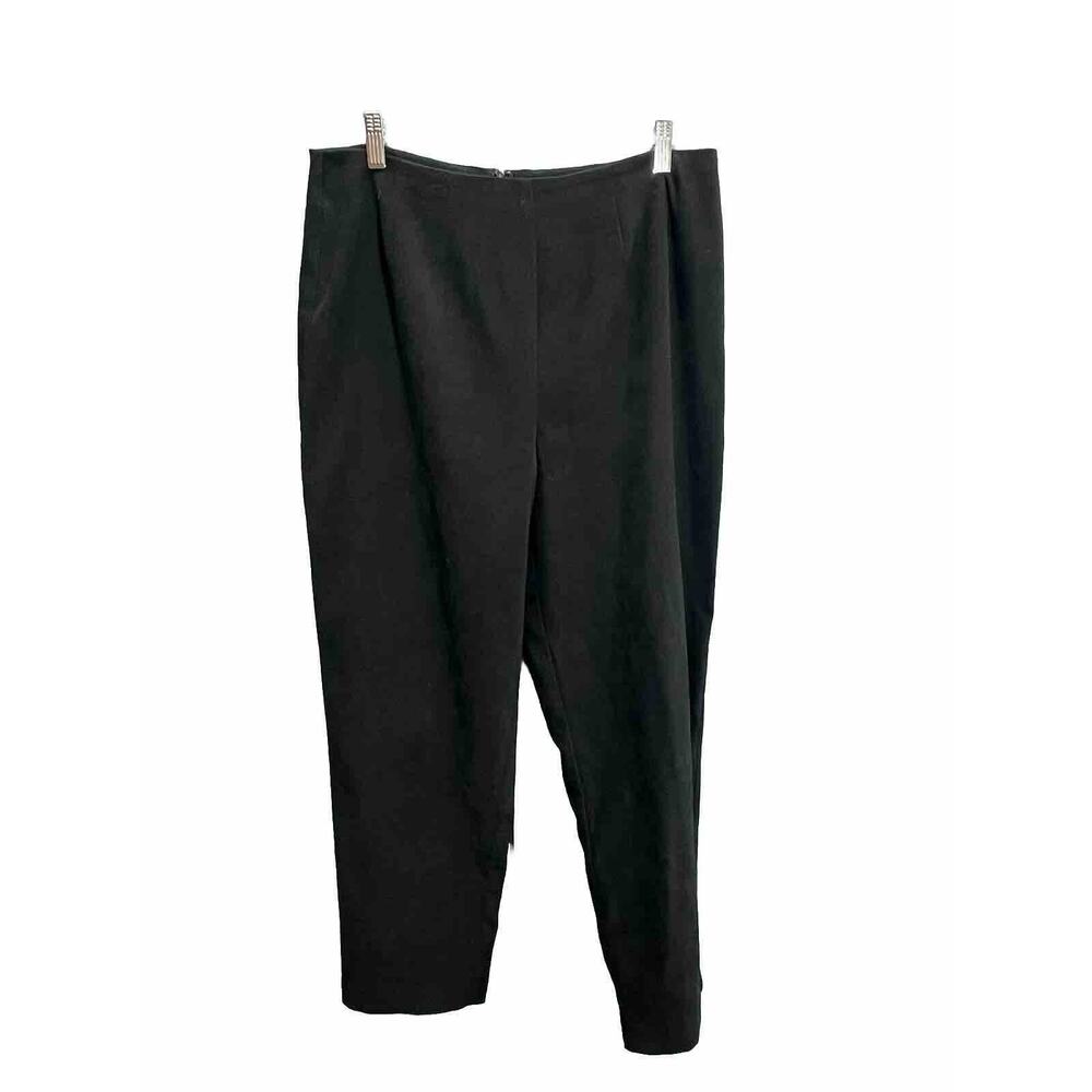 Lord & Taylor 14p Pants Women's Petite Black faux suede side zip Vintage 14